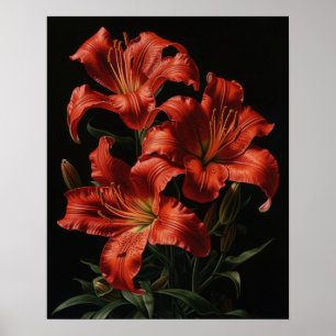 Poster d'impression de l'art de Lily rouge