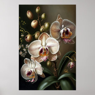 Poster d'impression de l'art de l'orchidée blanche