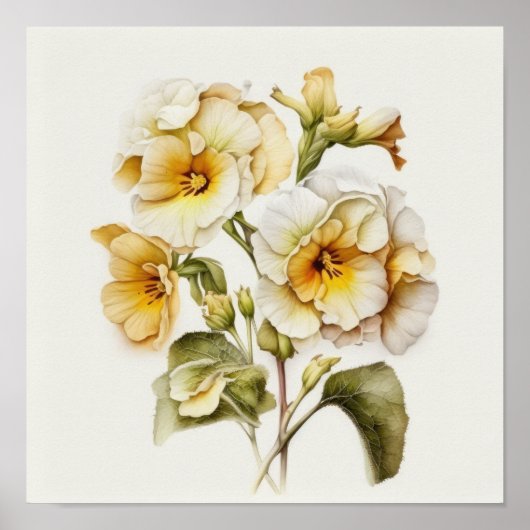 Poster d'impression de l'art de Primrose blanche (Devant)
