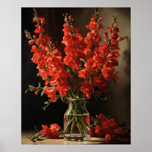 Poster d'impression de l'art de Red Snapdragon