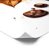 Poster d'impression de l'art des fleurs de café bl (Coin)