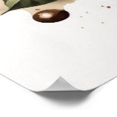 Poster d'impression de l'art des fleurs de café bl (Coin)