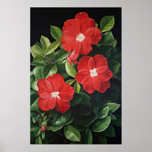 Poster d'impression de l'art des fleurs de Gardeni