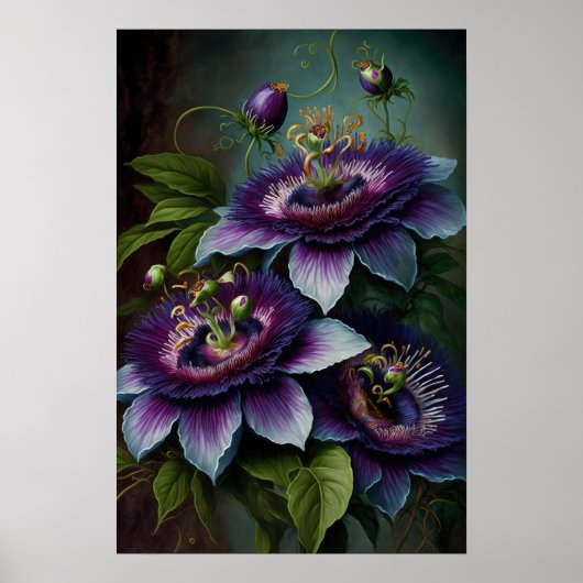 Poster d'impression de l'art des fleurs de mauve-p (Devant)