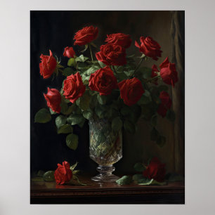 Poster d'impression de l'art des fleurs de rose ro