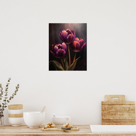 Poster d'impression de l'art des fleurs de tulipes (Cuisine)