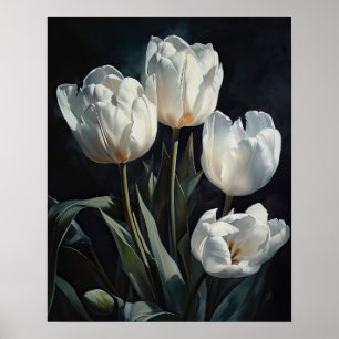 Poster d'impression de l'art des fleurs de tulipes