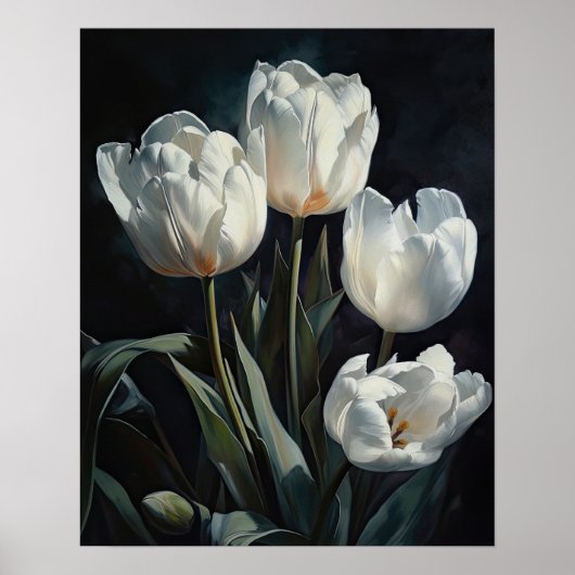 Poster d'impression de l'art des fleurs de tulipes (Devant)
