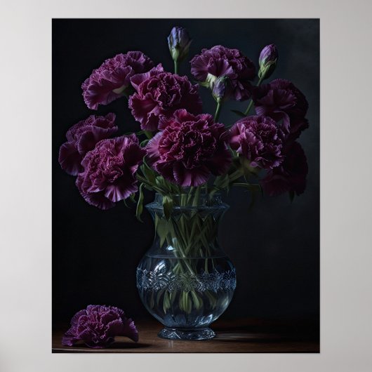 Poster d'impression de l'art des fleurs d'oeillets (Devant)