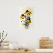 Poster d'impression de l'art des fleurs jaunes (Cuisine)
