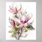 Poster d'impression de l'art des fleurs Magnolia (Devant)