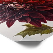 Poster d'impression de l'art des fleurs Red Dahlia (Coin)