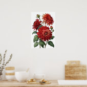 Poster d'impression de l'art des fleurs Red Dahlia (Cuisine)