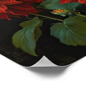 Poster d'impression de l'art des fleurs Red Dahlia (Coin)