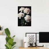 Poster d'impression de l'art des oeillets blancs (Bureau à domicile)