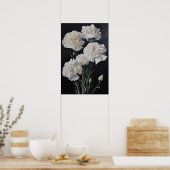 Poster d'impression de l'art des oeillets blancs (Cuisine)