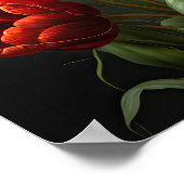 Poster d'impression de l'Art des Tulipes Rouges (Coin)