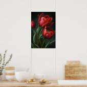 Poster d'impression de l'Art des Tulipes Rouges (Cuisine)