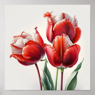 Poster d'impression de l'Art des Tulipes Rouges