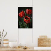 Poster d'impression de l'Art des Tulipes Rouges (Cuisine)