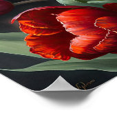 Poster d'impression de l'Art des Tulipes Rouges (Coin)
