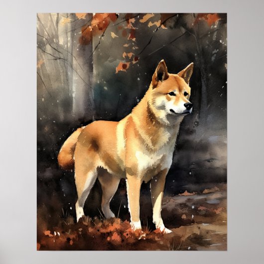 Poster d'impression de l'art du chien Cute Shiba I (Devant)