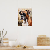 Poster d'impression de l'art du chien de boxe (Cuisine)
