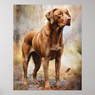Poster d'impression de l'art du chien de recherche