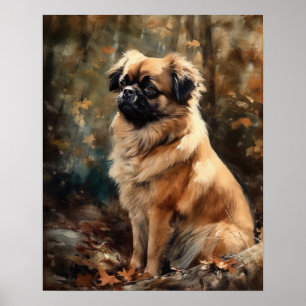 Poster d'impression de l'art du chien espagnol tib