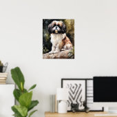 Poster d'impression de l'art du chien japonais Chi (Bureau à domicile)