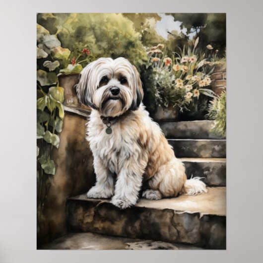 Poster d'impression de l'art du chien mignon Havan (Devant)