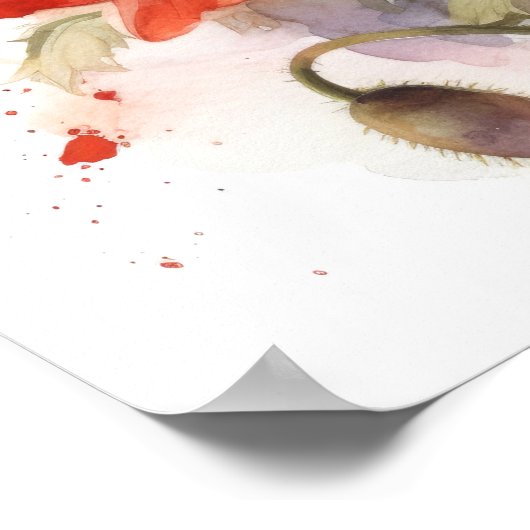 Poster d'impression de l'art du pavot rouge (Coin)