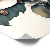 Poster d'impression de l'art en bois de chien blan (Coin)