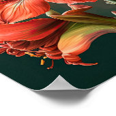 Poster d'impression de l'Art Fleur Rouge Amaryllis (Coin)