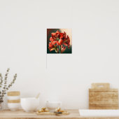Poster d'impression de l'Art Fleur Rouge Amaryllis (Cuisine)
