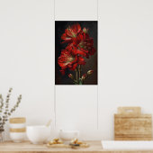 Poster d'impression de l'Art Fleur Rouge Amaryllis (Cuisine)