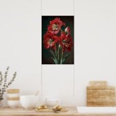 Poster d'impression de l'Art Fleur Rouge Amaryllis (Cuisine)