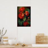 Poster d'impression de l'Art Fleuri Red Begonias (Cuisine)