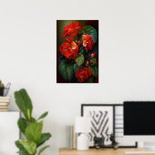 Poster d'impression de l'Art Fleuri Red Begonias (Bureau à domicile)
