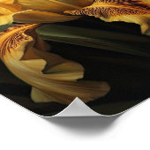 Poster d'impression de l'art Fleurs de Iris Jaunes (Coin)