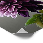 Poster d'impression de l'art floral Dahlias violet (Coin)