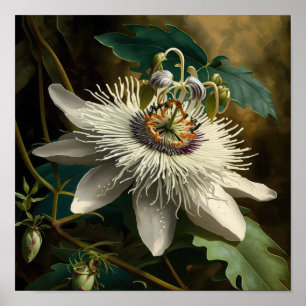 Poster d'impression de l'art floral de la passion