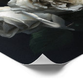Poster d'impression de l'art floral des Roses blan (Coin)