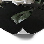 Poster d'impression de l'art floral des Roses blan (Coin)