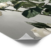 Poster d'impression de l'art floral des Roses blan (Coin)