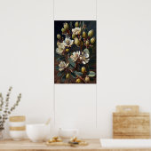 Poster d'impression de l'art floral du Jojoba blan (Cuisine)