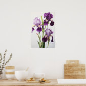 Poster d'impression de l'art floral Irises violet (Cuisine)