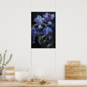 Poster d'impression de l'art floral Irises violet (Cuisine)
