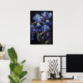 Poster d'impression de l'art floral Irises violet (Bureau à domicile)