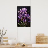 Poster d'impression de l'art floral Irises violet (Cuisine)